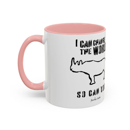 'I can change the world' (rhino) mug