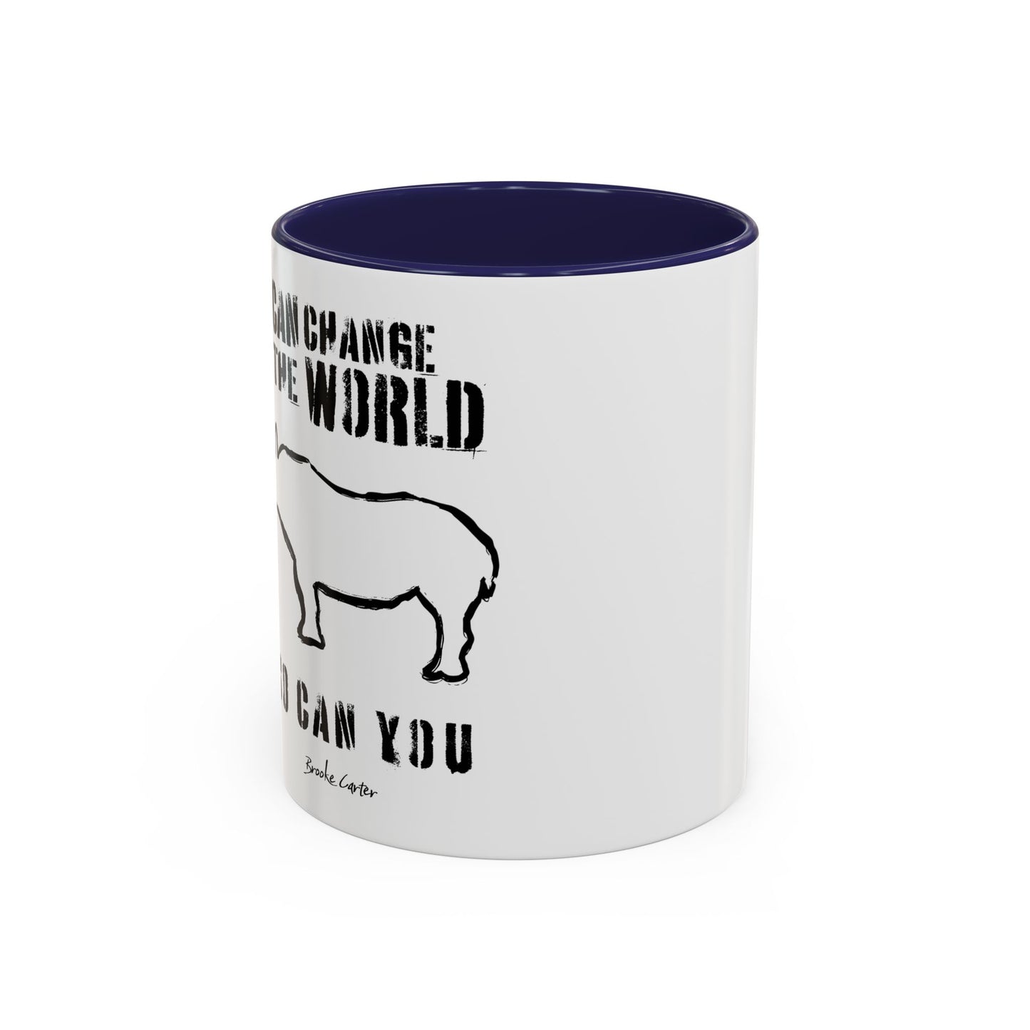 'I can change the world' (rhino) mug