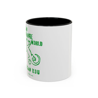 'I can change the world' (gecko) mug