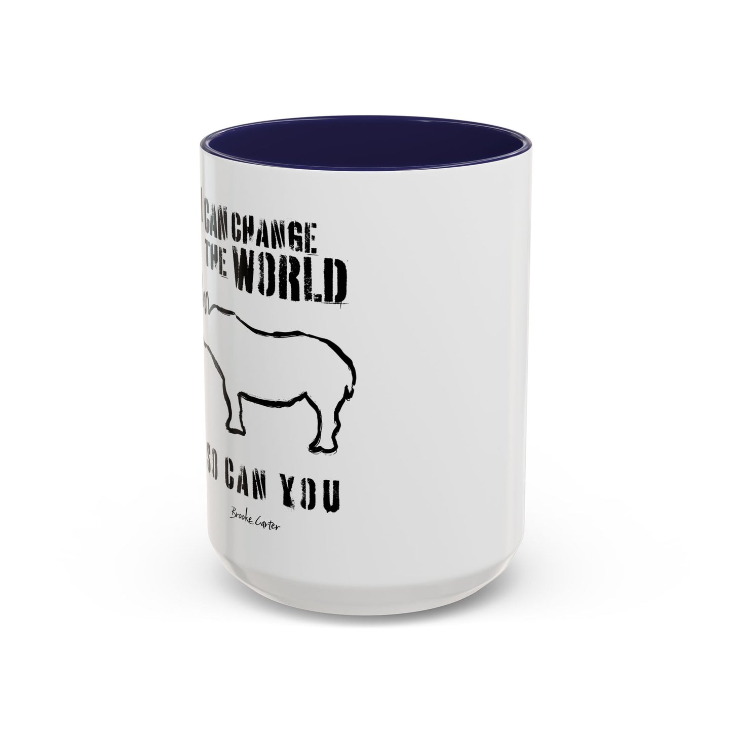 'I can change the world' (rhino) mug
