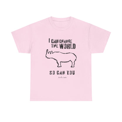 'I can change the world' (Rhino)  Cotton Tee