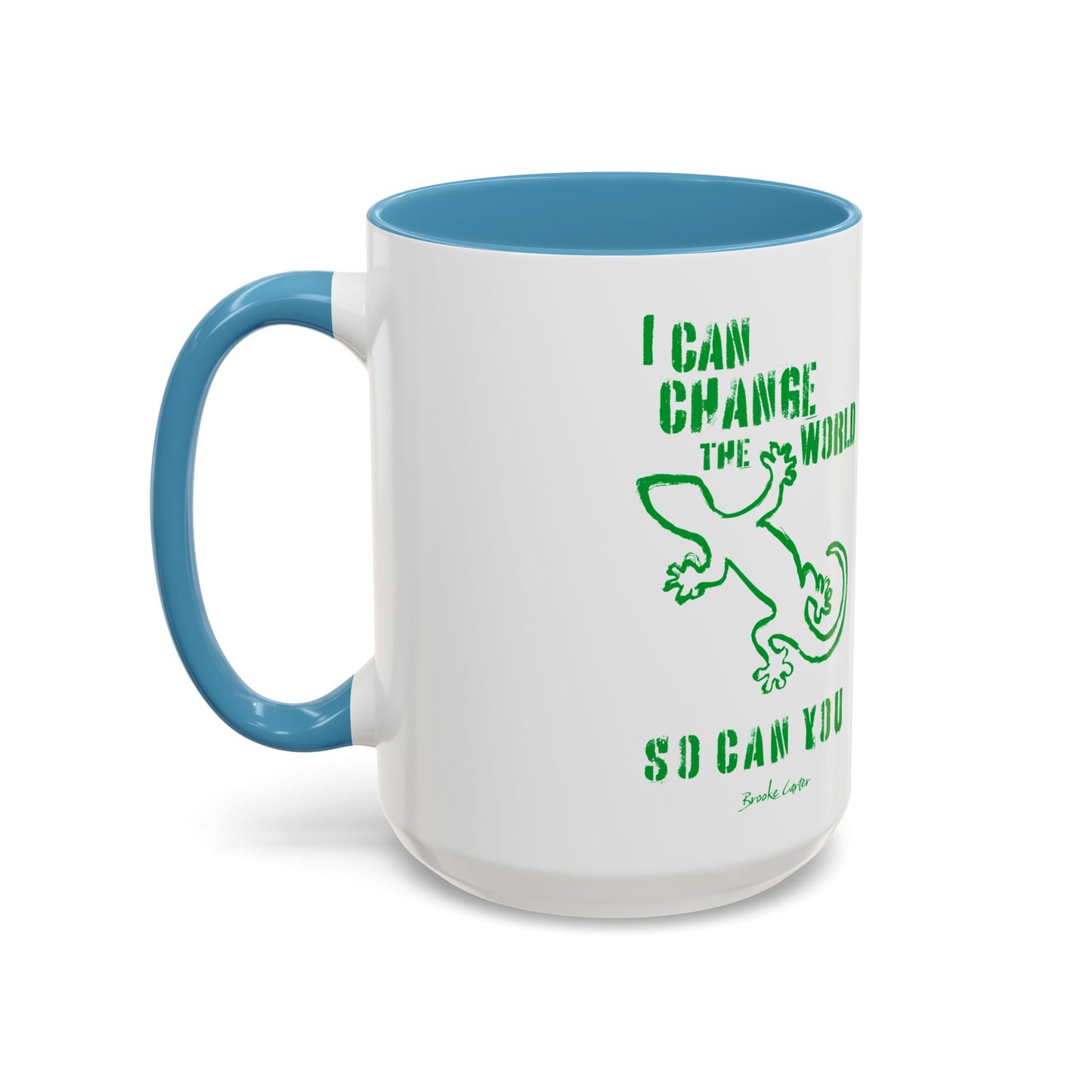 'I can change the world' (gecko) mug