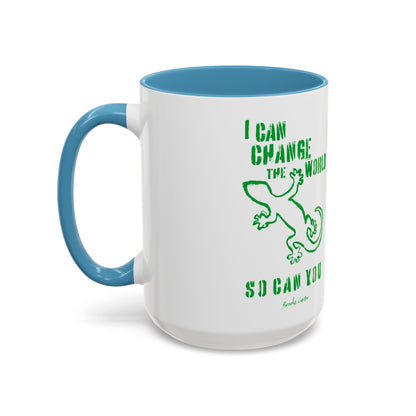 'I can change the world' (gecko) mug