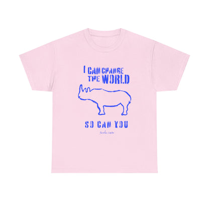 'I can change the world' (Rhino)  Cotton Tee