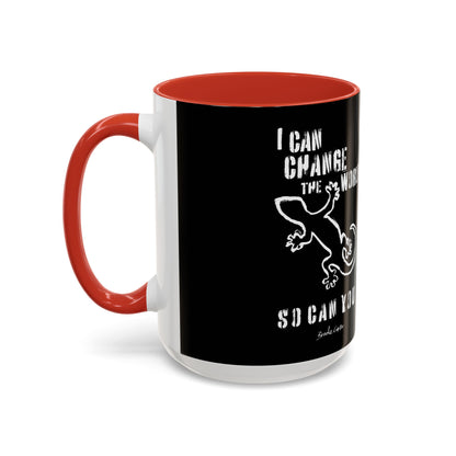 'I can change the world' (gecko) mug