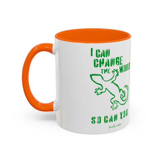 'I can change the world' (gecko) mug