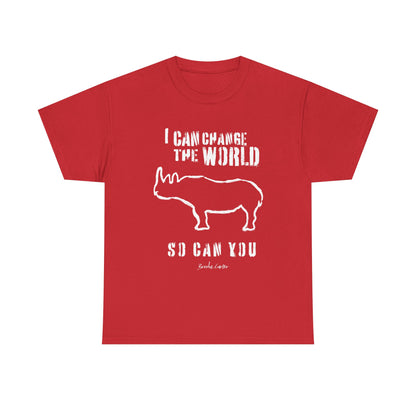 'I can change the world' (Rhino) Unisex Cotton Tee