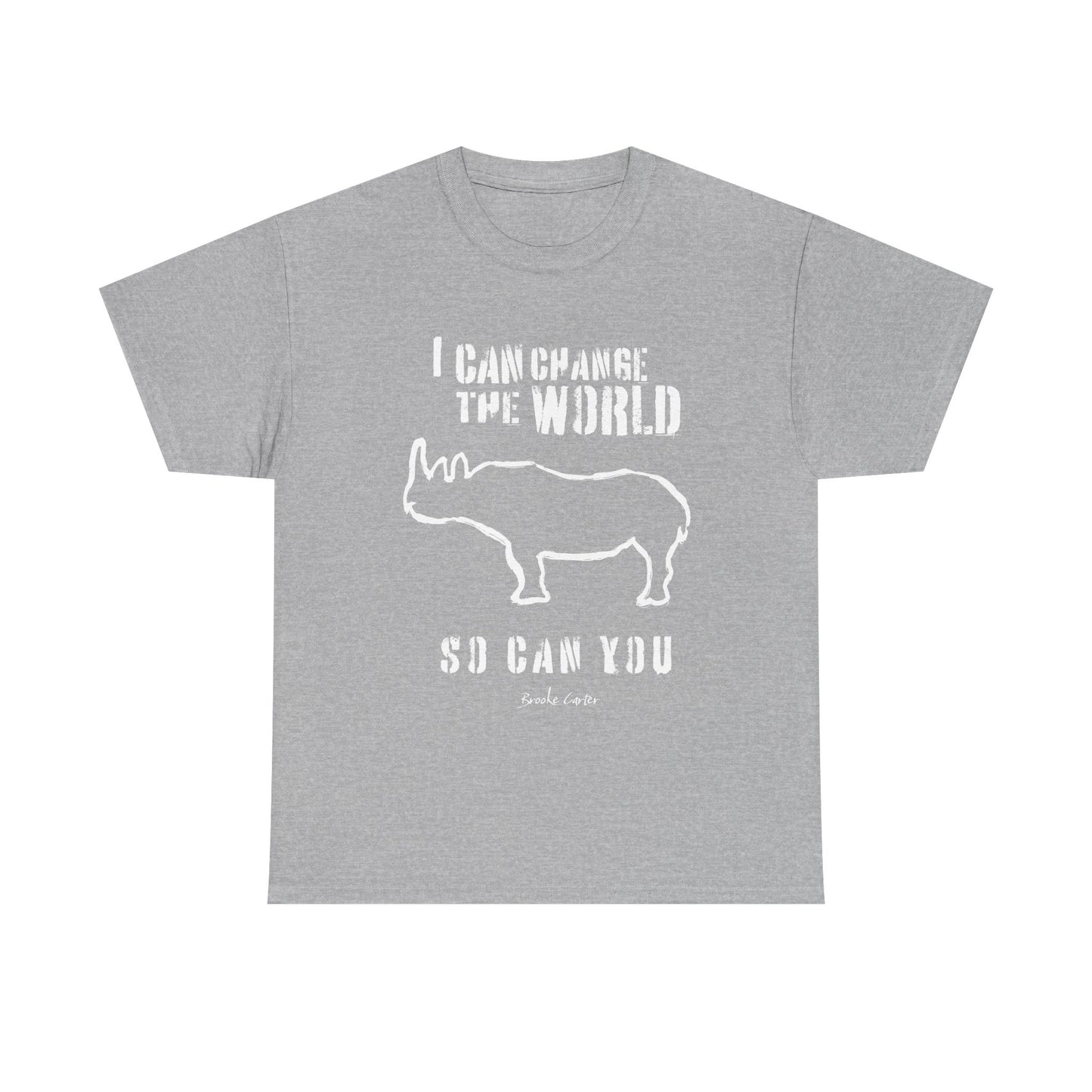'I can change the world' (Rhino) Unisex Cotton Tee