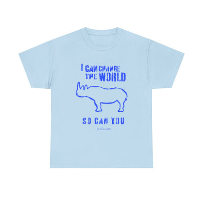 'I can change the world' (Rhino)  Cotton Tee
