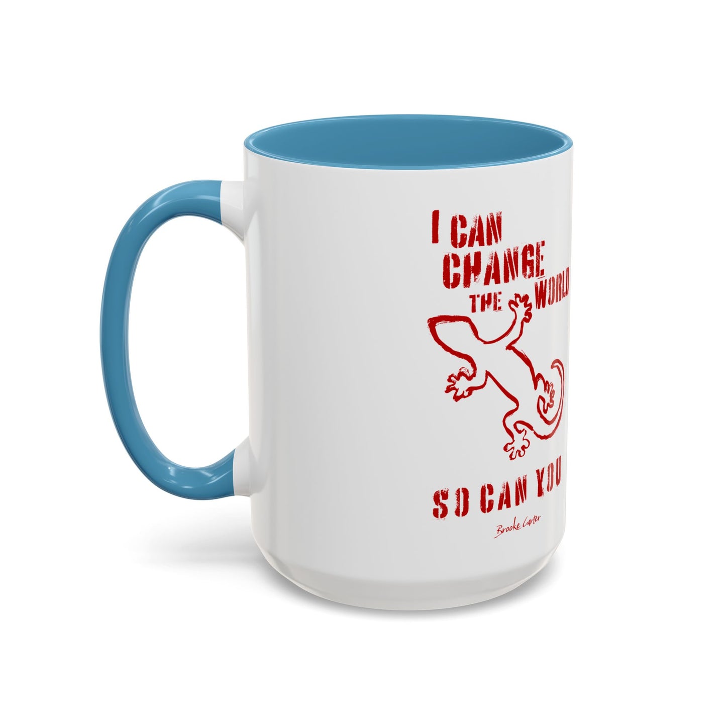 'I can change the world' (gecko) mug
