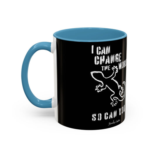 'I can change the world' (gecko) mug
