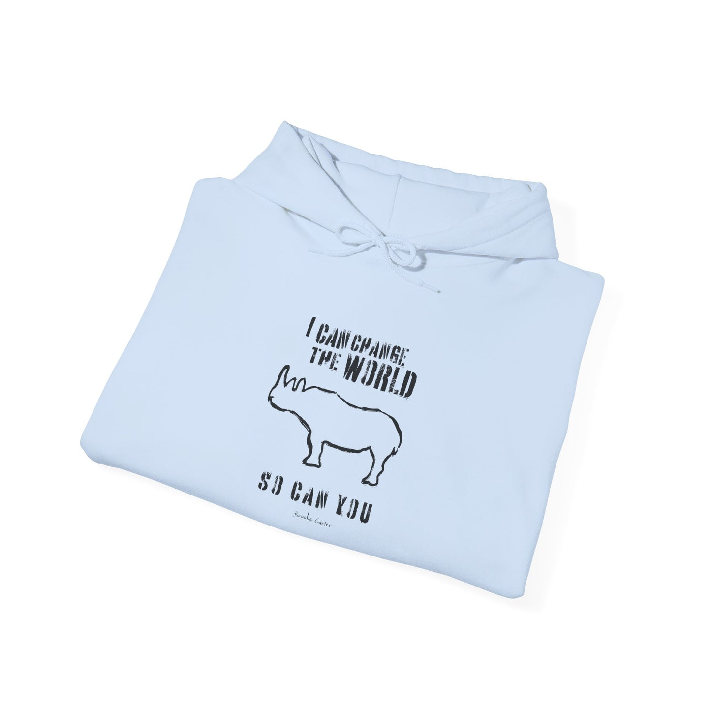 'I can change the world' (rhino) hoodie