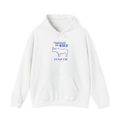 'I can change the world' (rhino) hoodie