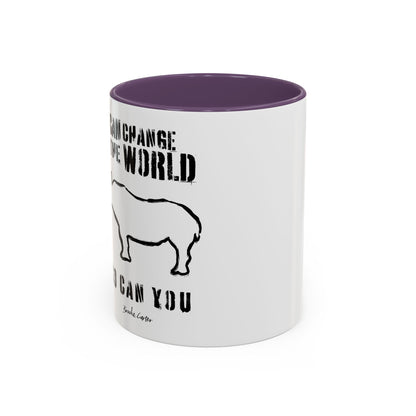 'I can change the world' (rhino) mug
