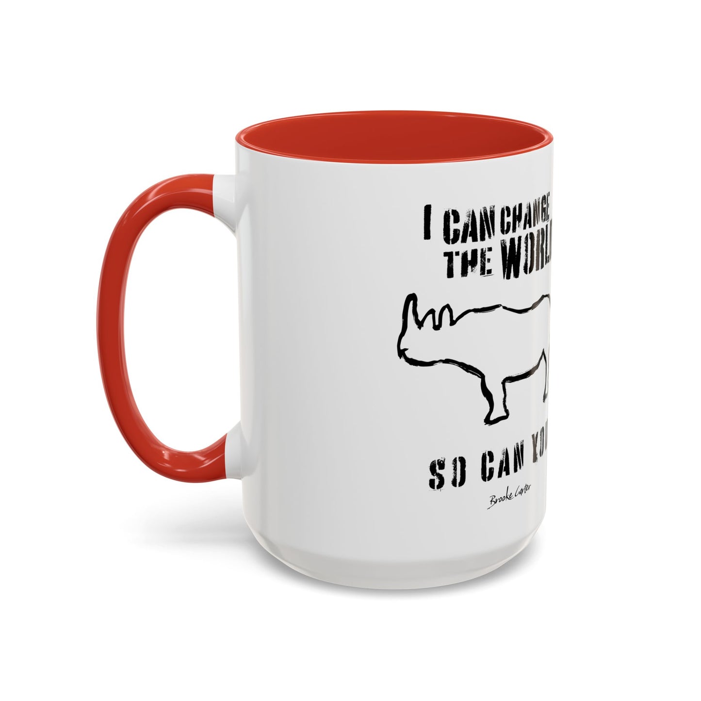 'I can change the world' (rhino) mug