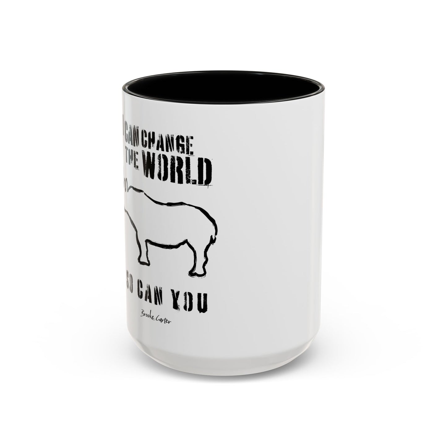 'I can change the world' (rhino) mug