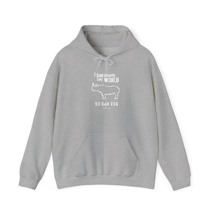 'I can change the world' (rhino) hoodie