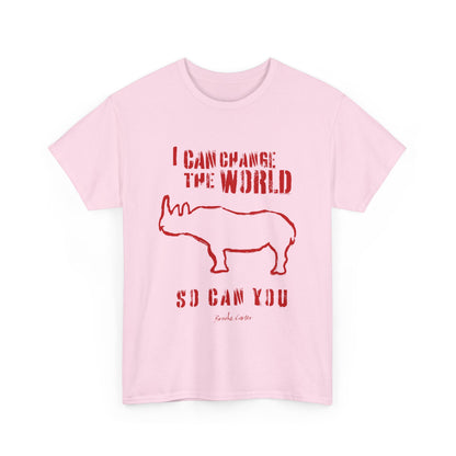 'I can change the world' (Rhino)  Cotton Tee