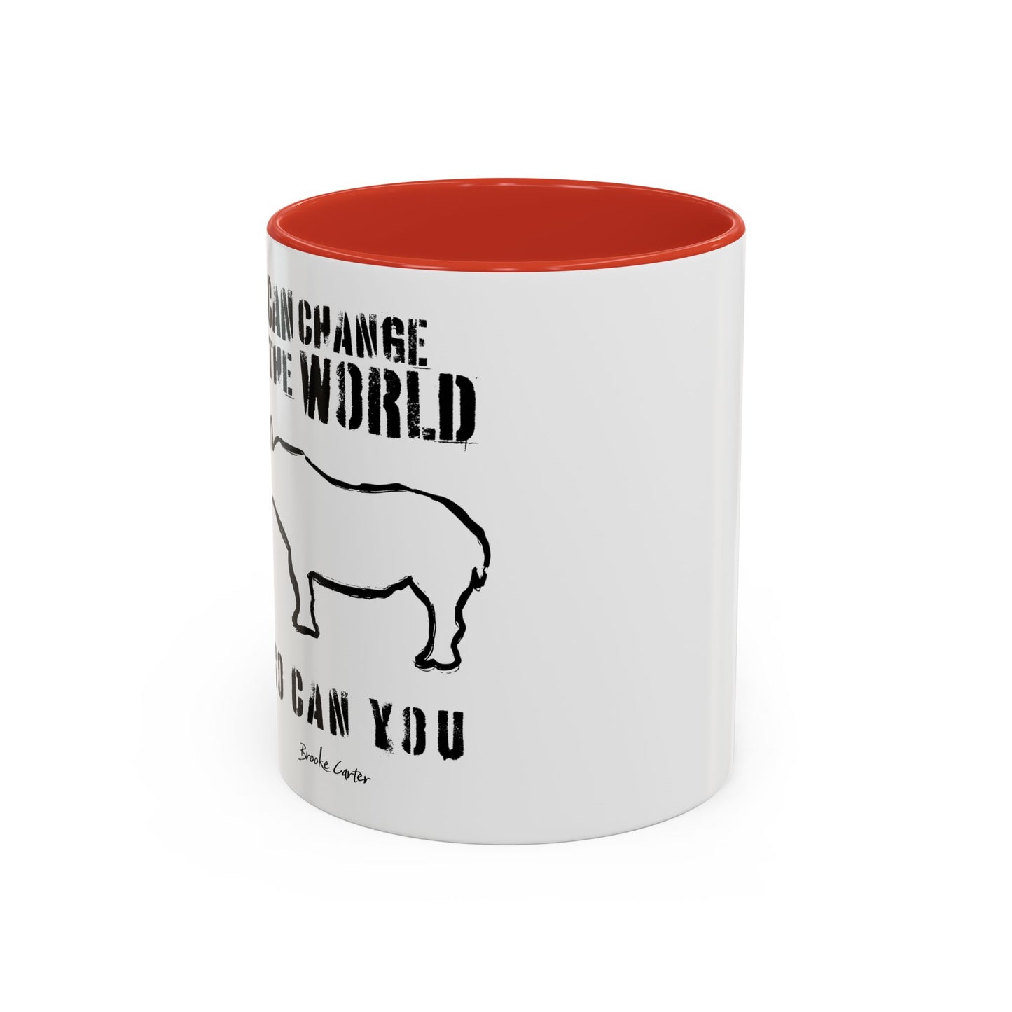 'I can change the world' (rhino) mug