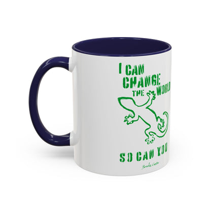 'I can change the world' (gecko) mug