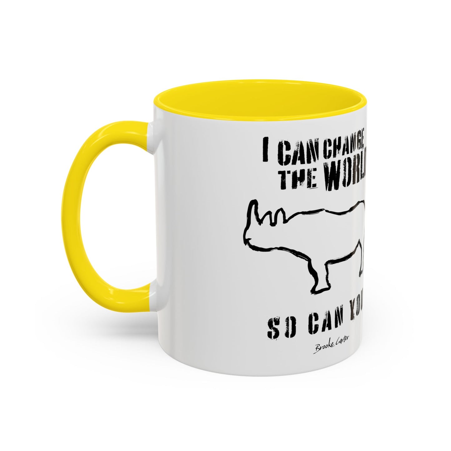 'I can change the world' (rhino) mug