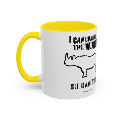 'I can change the world' (rhino) mug