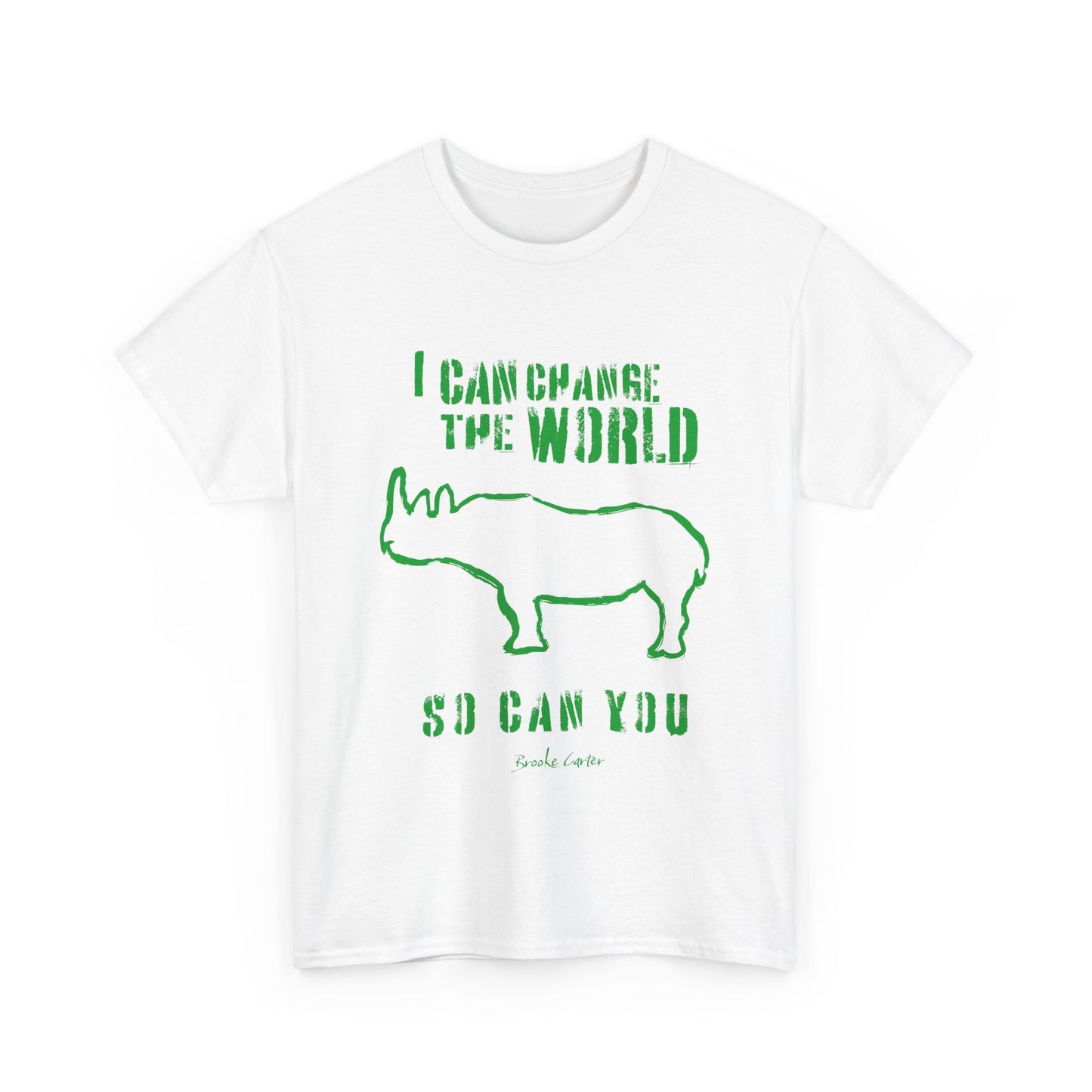 'I can change the world' (Rhino)  Cotton Tee