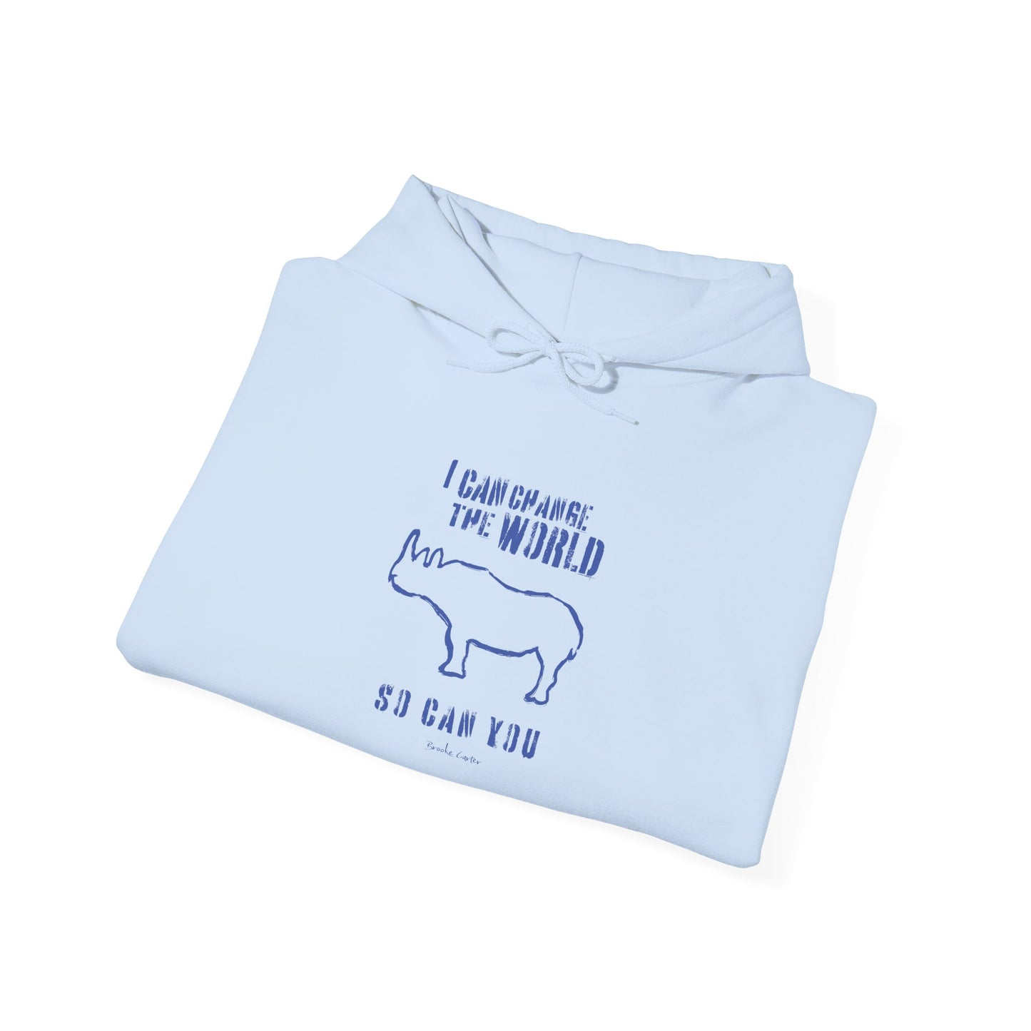 'I can change the world' (rhino) hoodie