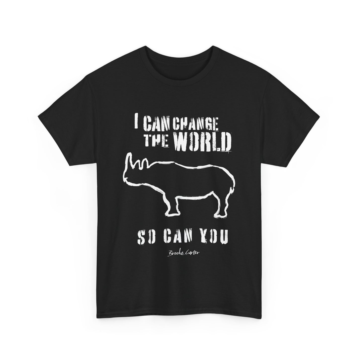 'I can change the world' (Rhino) Unisex Cotton Tee