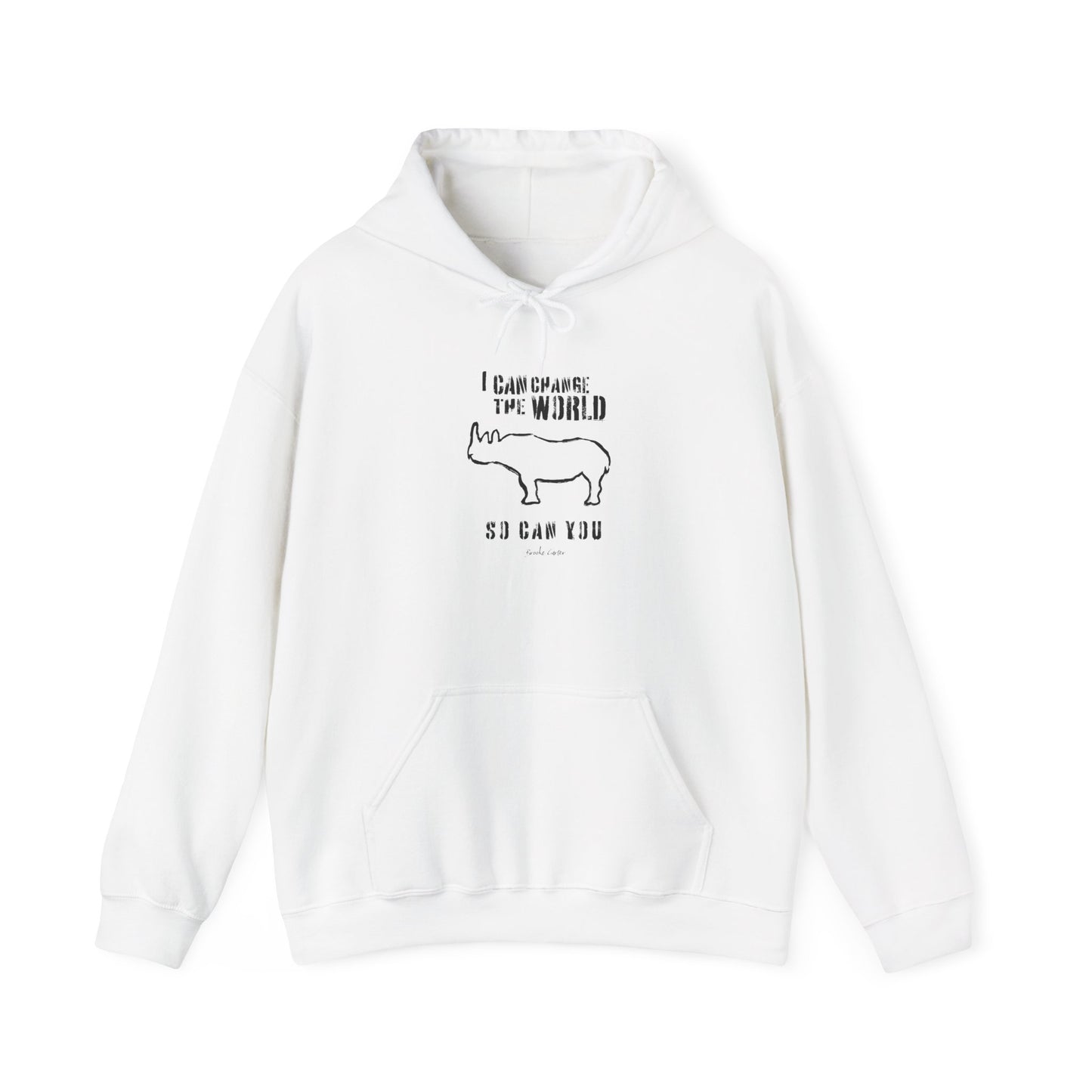 'I can change the world' (rhino) hoodie
