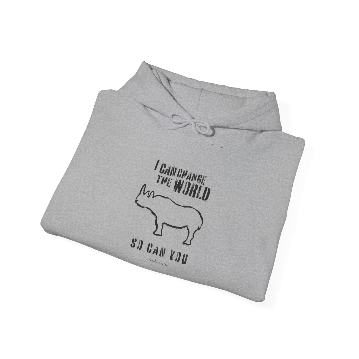 'I can change the world' (rhino) hoodie