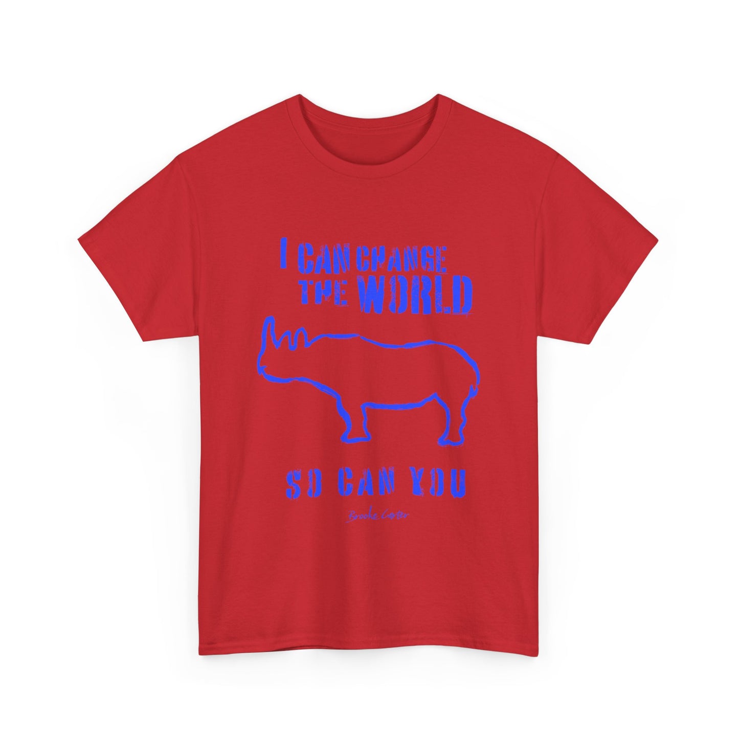 'I can change the world' (Rhino)  Cotton Tee