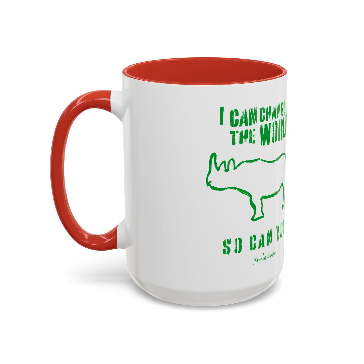 'I can change the world' (rhino) mug