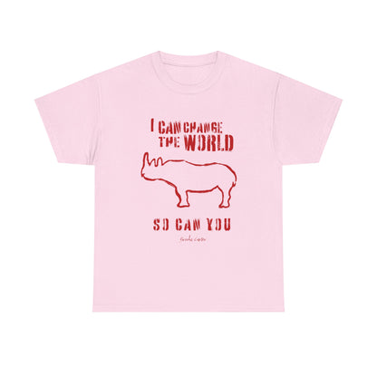 'I can change the world' (Rhino)  Cotton Tee
