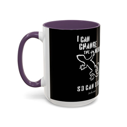 'I can change the world' (gecko) mug