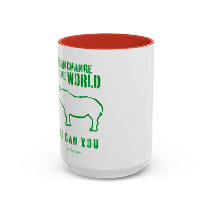 'I can change the world' (rhino) mug