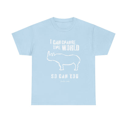 'I can change the world' (Rhino) Unisex Cotton Tee