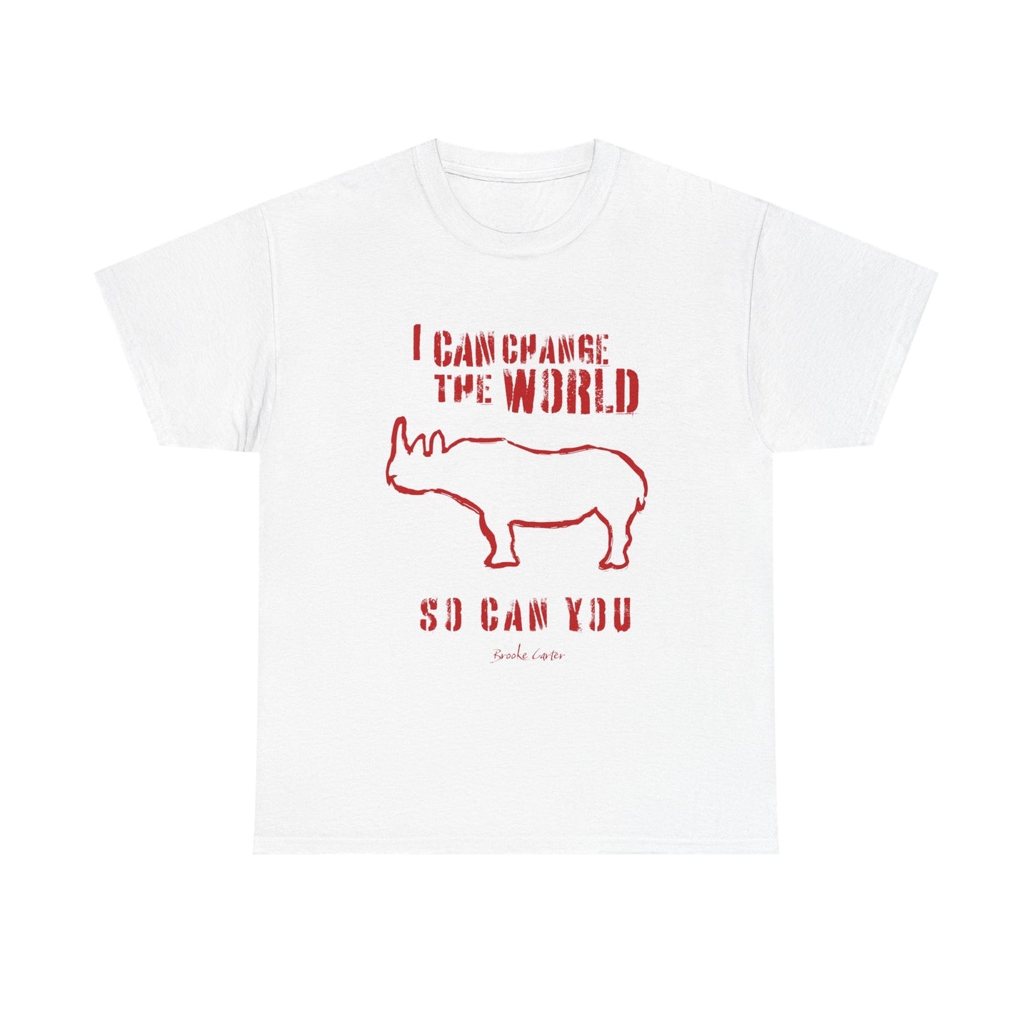 'I can change the world' (Rhino)  Cotton Tee