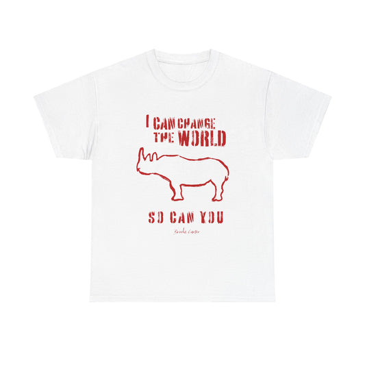 'I can change the world' (Rhino)  Cotton Tee