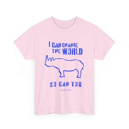 'I can change the world' (Rhino)  Cotton Tee
