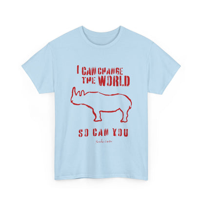 'I can change the world' (Rhino)  Cotton Tee