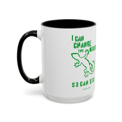 'I can change the world' (gecko) mug