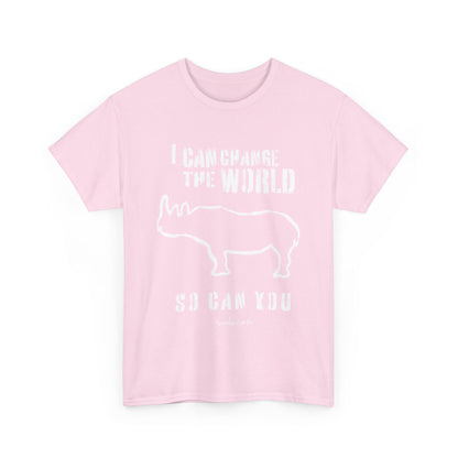 'I can change the world' (Rhino) Unisex Cotton Tee