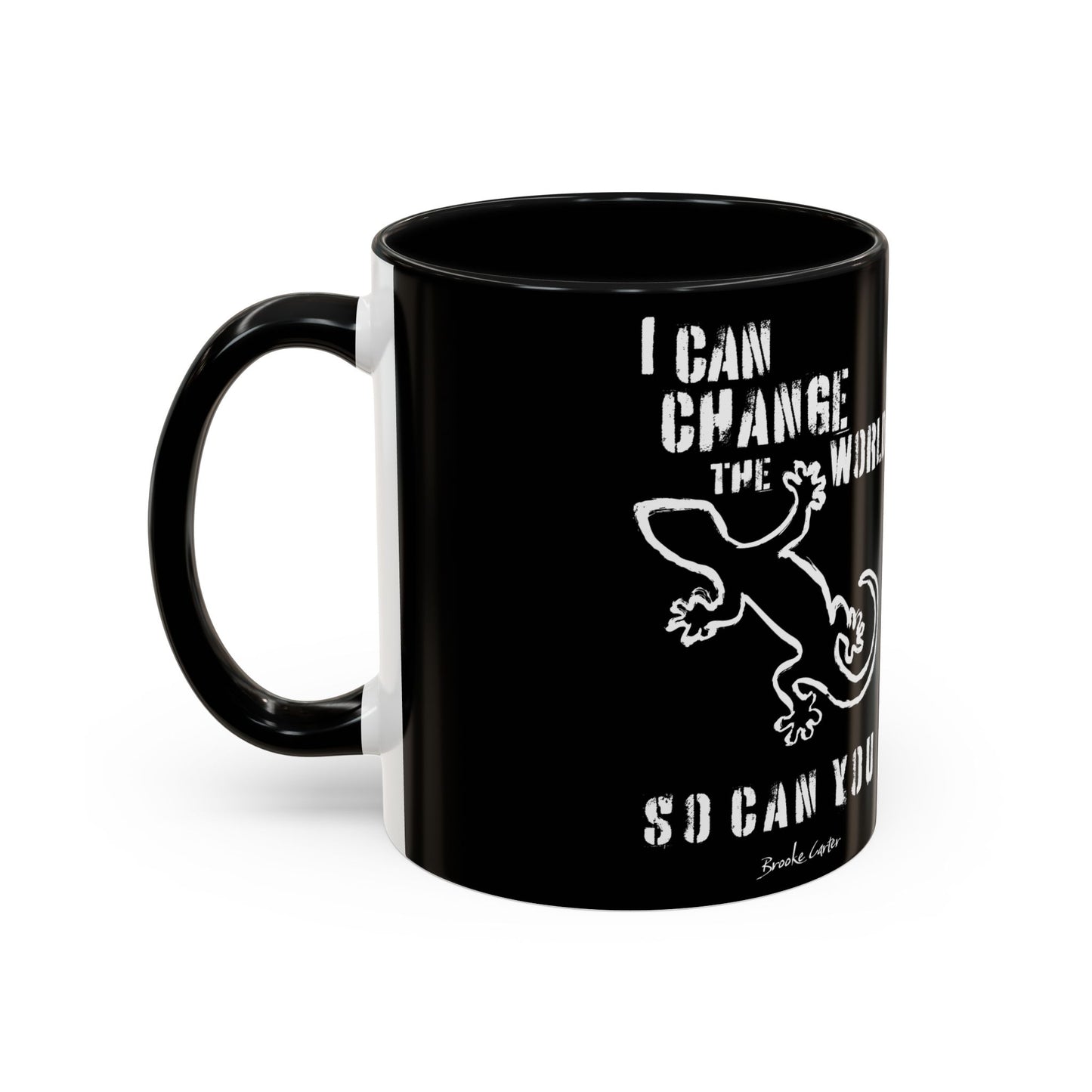 'I can change the world' (gecko) mug