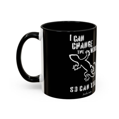 'I can change the world' (gecko) mug