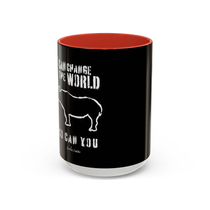 'I can change the world' (rhino) mug