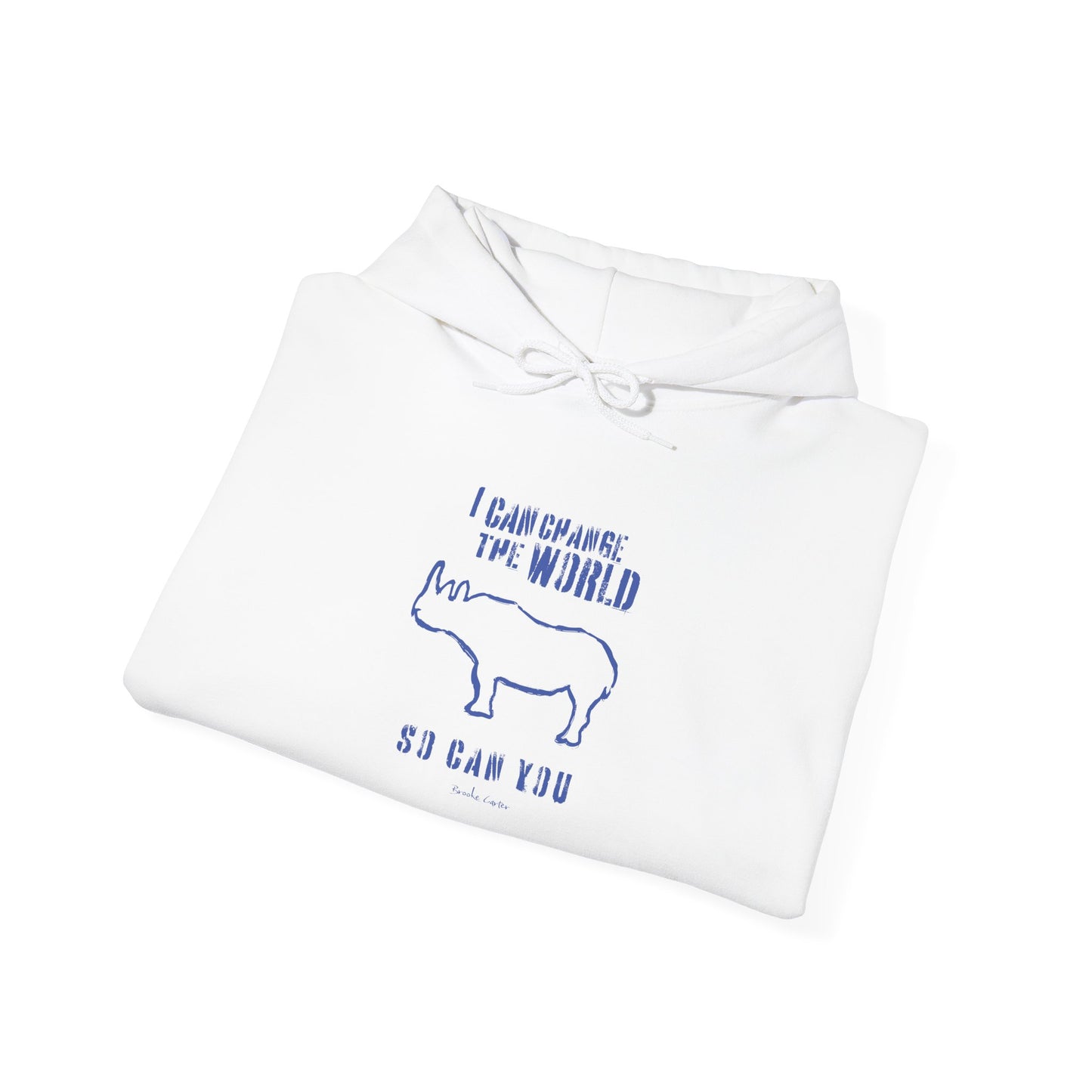 'I can change the world' (rhino) hoodie
