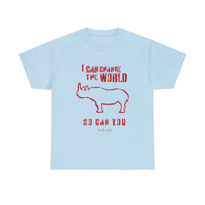 'I can change the world' (Rhino)  Cotton Tee