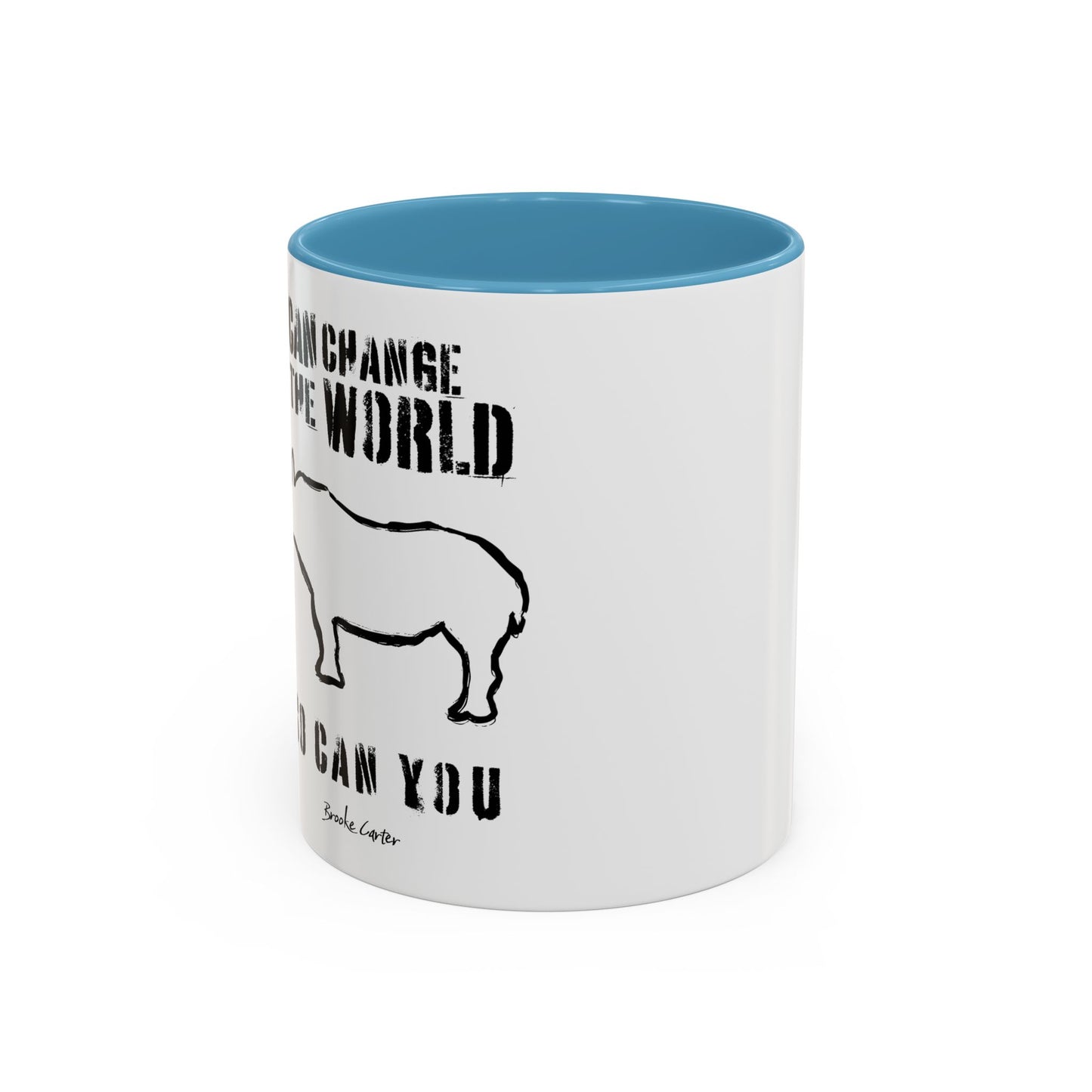 'I can change the world' (rhino) mug
