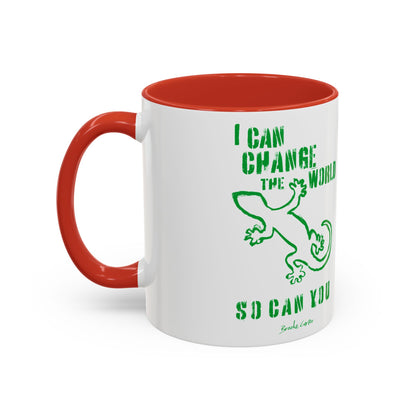 'I can change the world' (gecko) mug